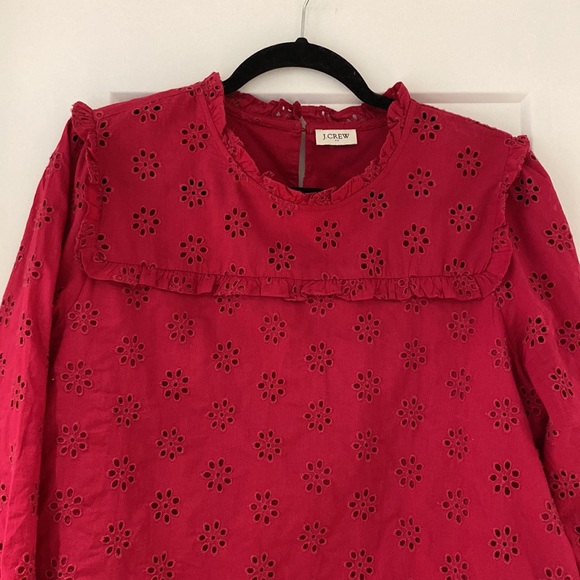 J. Crew Pink Eyelet Long Sleeve - Picture 6 of 15